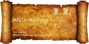 Mák Márta névjegykártya