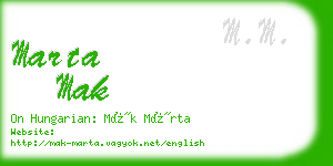 marta mak business card